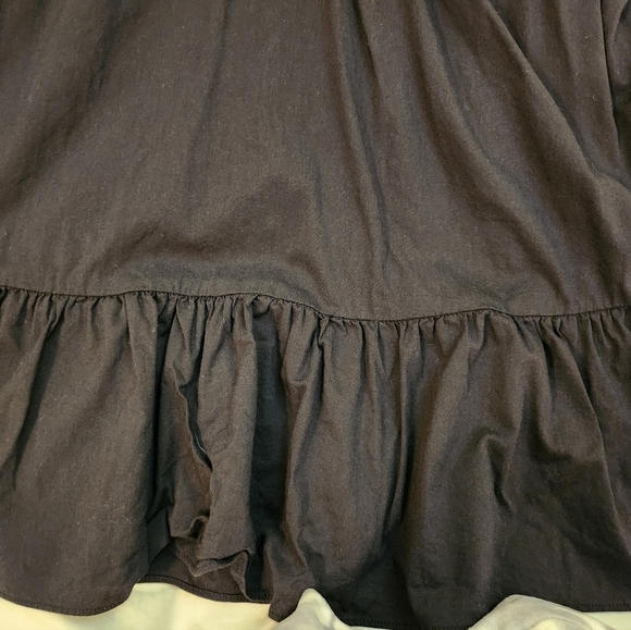 LOFT Size Medium Black Cotton/Rayon Summer Dress With Ruffle Hem NWOT - Picture 4 of 6